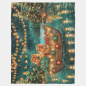 Couverture Polaire Chow Chow Noël Festive Voyage (Devant)