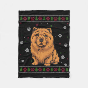 Couverture Polaire Chow Chow Sweat de Noël Xmas Animal chien chien Lo