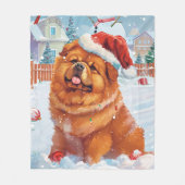 Couverture Polaire Chow Chow Winter Wonderland Noël Joie (Devant)
