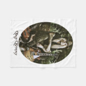 Couverture Polaire Chris Caffery assis avec des guitares (ovale) (Devant (Horizontal))