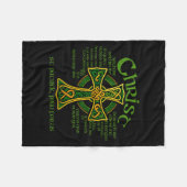 Couverture Polaire Christ Avec Moi Croix Celtique St. Patrick Breastp (Devant (Horizontal))
