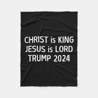 Couverture Polaire Christ est le roi Jésus est le Seigneur Trump 2024