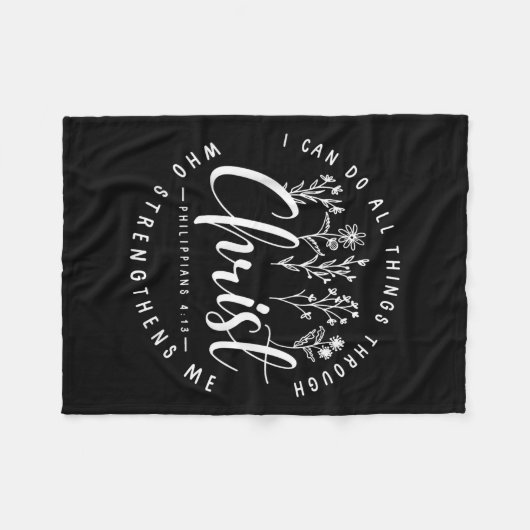 Couverture Polaire Christ I Can Do All Things Through Who Strengthens (Devant (Horizontal))