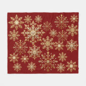 Couverture Polaire Christams Gold and Red Snowflake  (Devant (Horizontal))