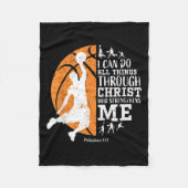 Couverture Polaire Christian Basketball I Can Do All Things Through C (Devant)