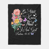 Couverture Polaire Christian Bible Verse Psaume 46:10 Fleur Papillon (Devant)