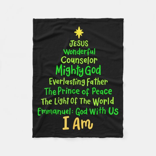 Couverture Polaire Christian Christmas Jesus Bible Names Xmas Tree Sh (Devant)
