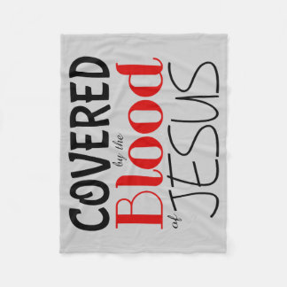 Couverture Polaire Christian COUVERT PAR LE SANG DE JÉSUS Fleece Blan