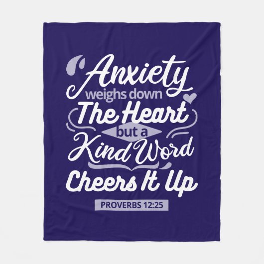 Couverture Polaire Christian Encouragement Quote – Anxiety & Kindness (Devant)