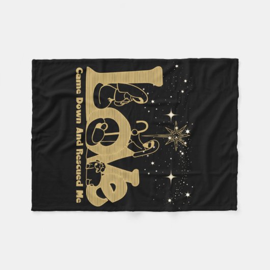 Couverture Polaire Christian Family Christmas Nativity Scene Gold T S (Devant (Horizontal))