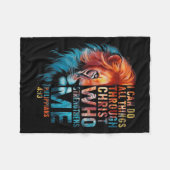 Couverture Polaire Christian I Can Do All Thing Through Christ Lion F (Devant (Horizontal))