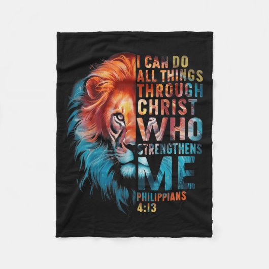 Couverture Polaire Christian I Can Do All Thing Through Christ Lion F (Devant)