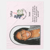 Couverture Polaire Christian JULY Mois de naissance Fleur NOM PHOTO (Devant)