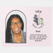 Couverture Polaire Christian JULY Mois de naissance Fleur NOM PHOTO (Devant (Horizontal))