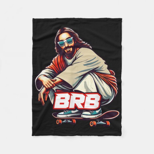 Couverture Polaire Christian Lover Funny Sport Skateboard Meme Basic (Devant)