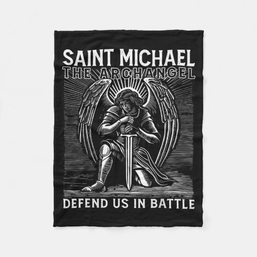 Couverture Polaire Christian Saint Michael Catholic Saint Defend Us I (Devant)