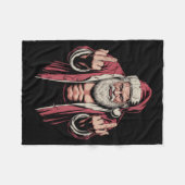 Couverture Polaire Christmas Angry Santa Middle Finger Sarcastic Xmas (Devant (Horizontal))
