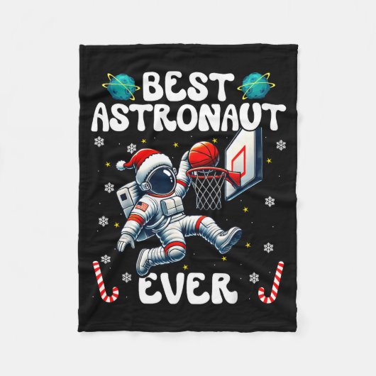Couverture Polaire Christmas Astronaut Ever Santa Hat Snowflakes Cand (Devant)