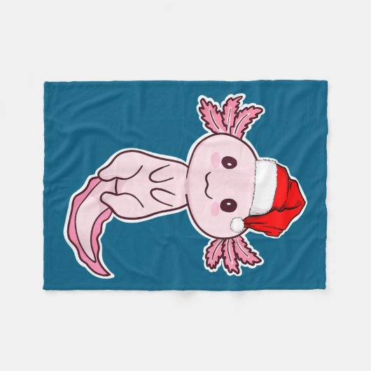 Couverture Polaire Christmas Axolotl  (Devant (Horizontal))
