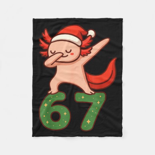 Couverture Polaire Christmas Axolotl Dabbing 67 Meme Six Seven Funny  (Devant)