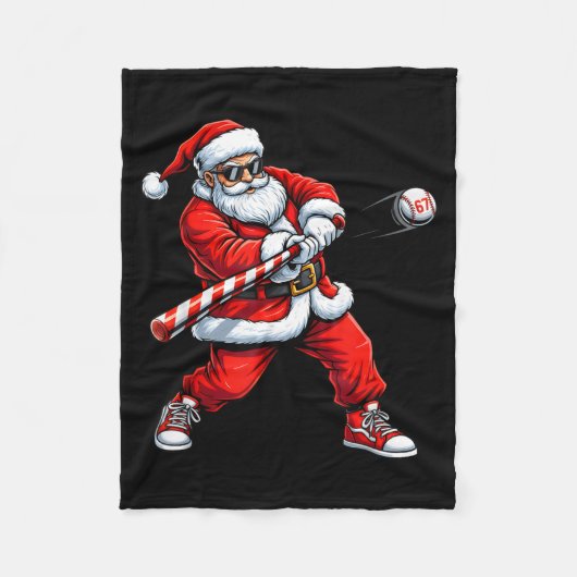 Couverture Polaire Christmas Baseball Player Santa Funny Xmas Boys Me (Devant)