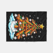 Couverture Polaire Christmas Baseball Tree Lights Xmas (Devant (Horizontal))