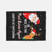 Couverture Polaire Christmas Be Nice To The Real Estate Agent Santa  (Devant (Horizontal))