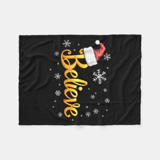 Couverture Polaire Christmas Believe Santa Claus Believe Christmas (Devant (Horizontal))