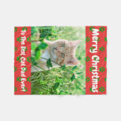 Couverture Polaire Christmas Best Chat Papa Ever Photo pour animaux (Devant (Horizontal))