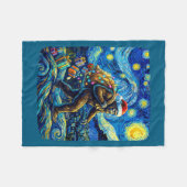 Couverture Polaire Christmas Bigfoot Santa Hat Van Gogh Starry Night  (Devant (Horizontal))