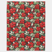 Couverture Polaire Christmas Blanket Red Poinsettia Festive Accent (Devant)