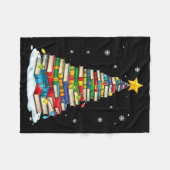 Couverture Polaire Christmas Book Tree Funny Librarians Books Lover (Devant (Horizontal))