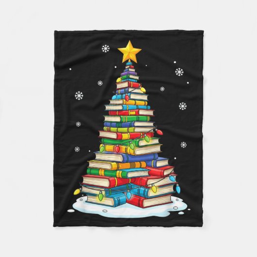 Couverture Polaire Christmas Book Tree Funny Librarians Books Lover (Devant)