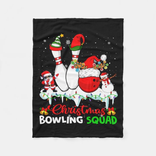 Couverture Polaire Christmas Bowling Squad Dabbing Santa Elf Bowling (Devant)