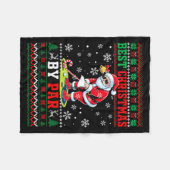 Couverture Polaire Christmas By Par Santa Sweater Playing Golf Golfer (Devant (Horizontal))