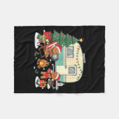Couverture Polaire Christmas Camng Gingerbread Campfire Tree Santa Ha (Devant (Horizontal))