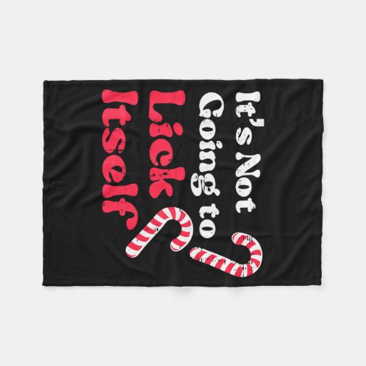Couverture Polaire Christmas Candy Cane Not Going Lick Itself Funny X (Devant (Horizontal))