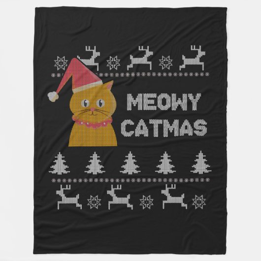 Couverture Polaire Christmas Cat (Devant)