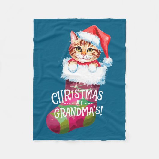 Couverture Polaire Christmas Cat _ Christmas At Grandma Cat _ Cute Ca (Devant)