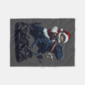 Couverture Polaire Christmas Cat In Santa Hat Holding A Gun And Dinos (Devant (Horizontal))