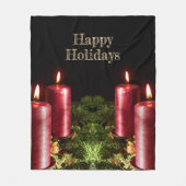 Couverture Polaire Christmas Celebration Red Candles Winter Holidays (Devant)