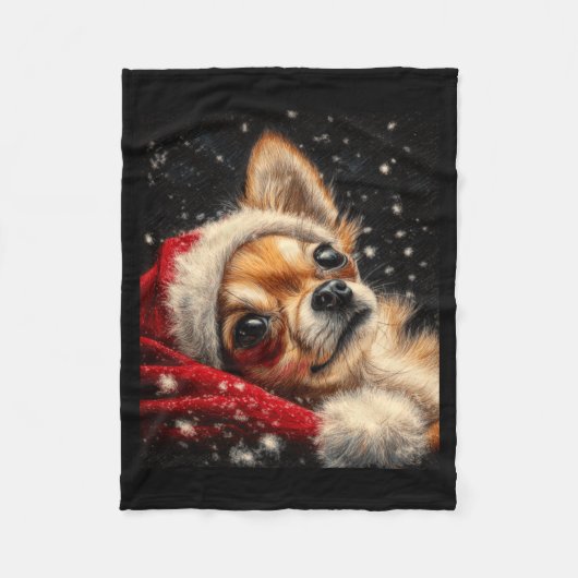 Couverture Polaire Christmas Chihuahua On A Long Sleeve  (Devant)