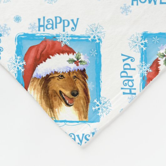 Couverture Polaire Christmas Collie Fleece Blanche (Coin)