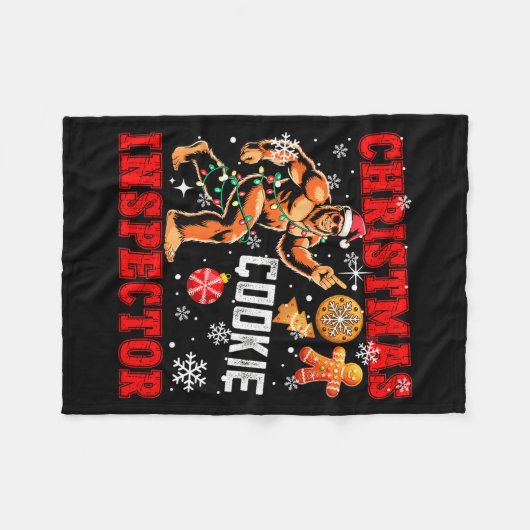 Couverture Polaire Christmas Cookie Inspector Xmas Santa Bigfoot Funn (Devant (Horizontal))
