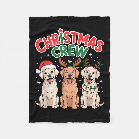 Couverture Polaire Christmas Crew Xmas Puppy Funny Christmas Labrador (Devant)