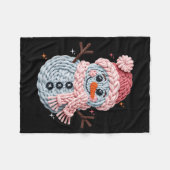 Couverture Polaire Christmas Crochet Faux Yarn Crochet Snowman Funny  (Devant (Horizontal))