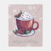 Couverture Polaire Christmas Cup of Hot Chocolate | Blush Pink (Devant)