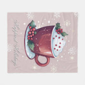 Couverture Polaire Christmas Cup of Hot Chocolate | Blush Pink (Devant (Horizontal))