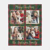 Couverture Polaire Christmas Custom Family 4 Picture Holiday Plat (Devant)