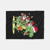 Couverture Polaire Christmas, Dino, Ugly Xmas, Trex Dinosaur, Gnome  (Devant (Horizontal))